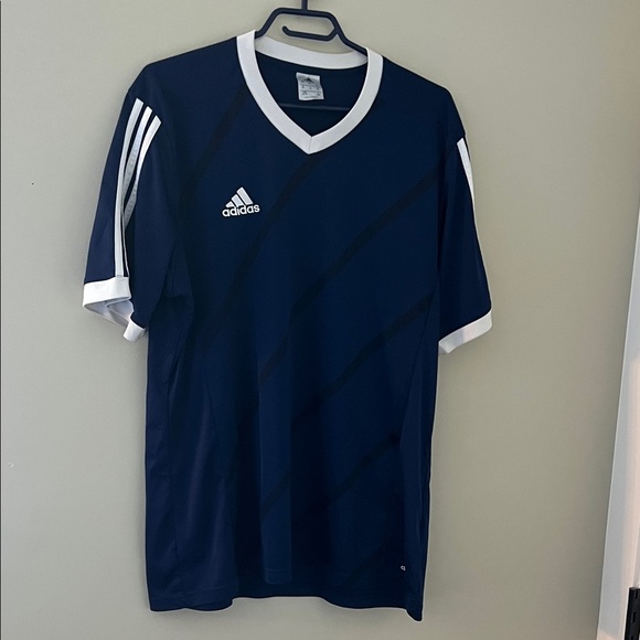 Adidas Men's Dark Blue Jersey with White Accents - Picture 1 of 5